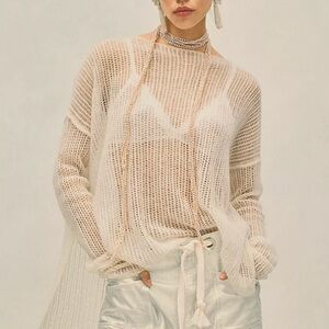Free People Sheer Cashmere Wednesday Sweater